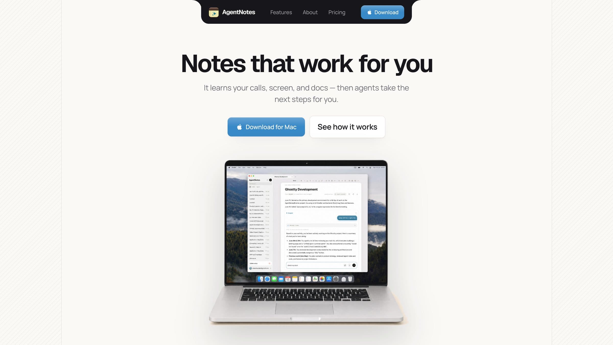 agentnotes homepage